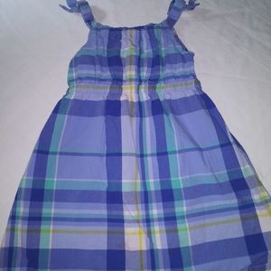Girls blue plaid summer dress sz 4 Gymboree